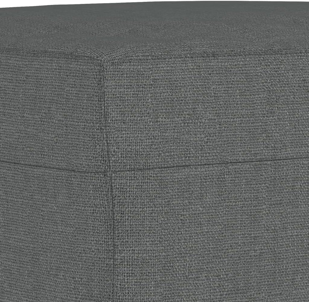 Modern Dark Gray Footstool with Breathable Fabric and Sturdy Plywood Frame, C...