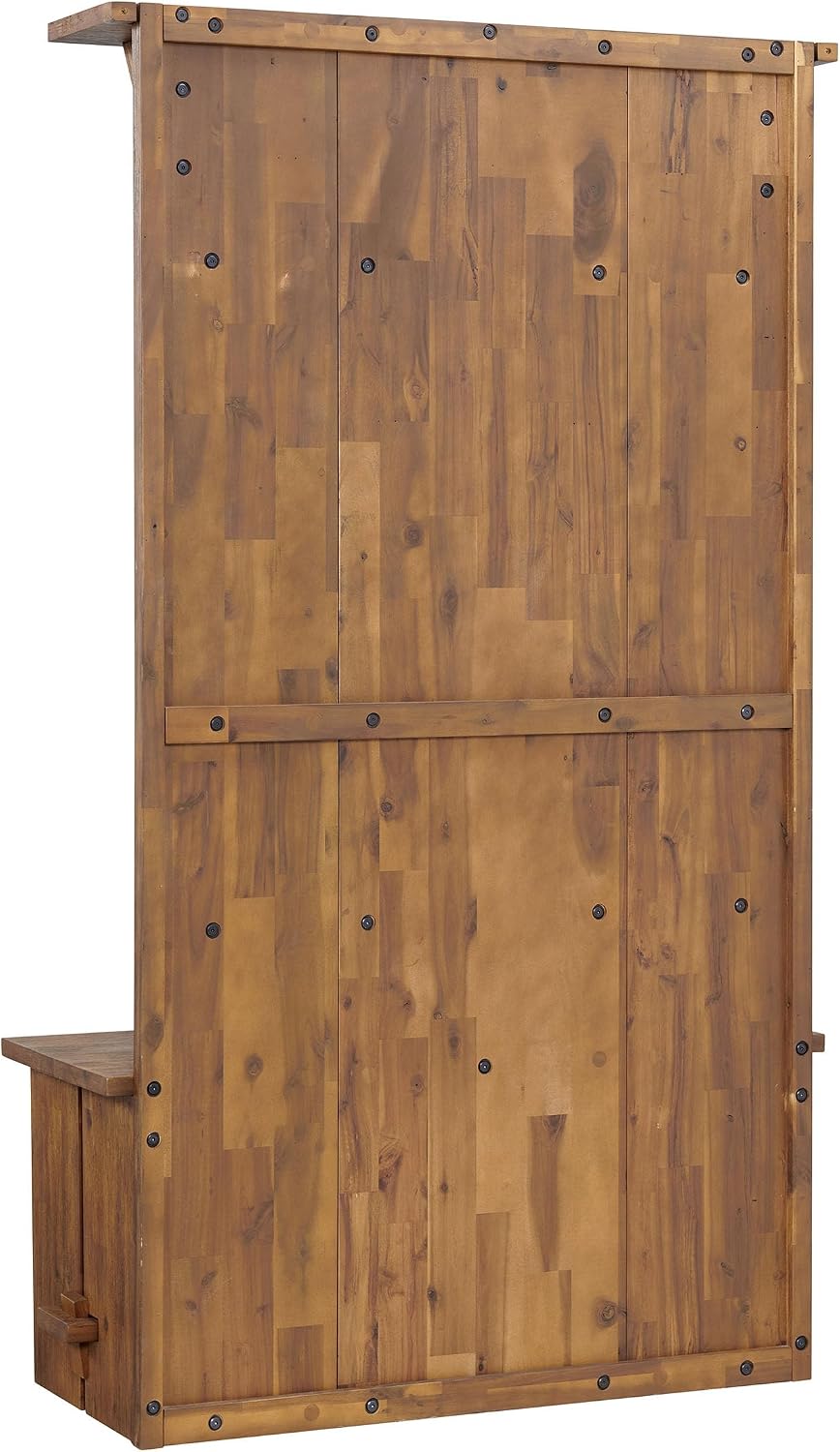 Alaterre Bethel Rustic Solid Wood Entryway Hall Tree with Bench, Natural | 70” Modern Farmhouse Entryway Organizer with Shoe Storage Bench and Coat Hooks, Natural Aged Brown, for Jackets, Shoes & Bags
