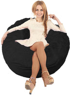 Bean Bag Chair Cover (No Filler), 3ft Fluffy Washable Large Bean Bag Chairs Cover for Adults for Living Room Bedroom Furniture