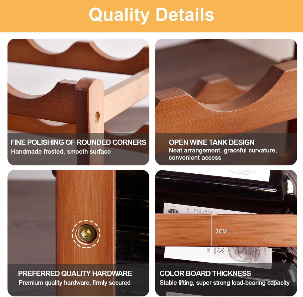 Wine Rack Countertop, 16 Bottle Wine Racks for Wine Bottles Storage Display, ...