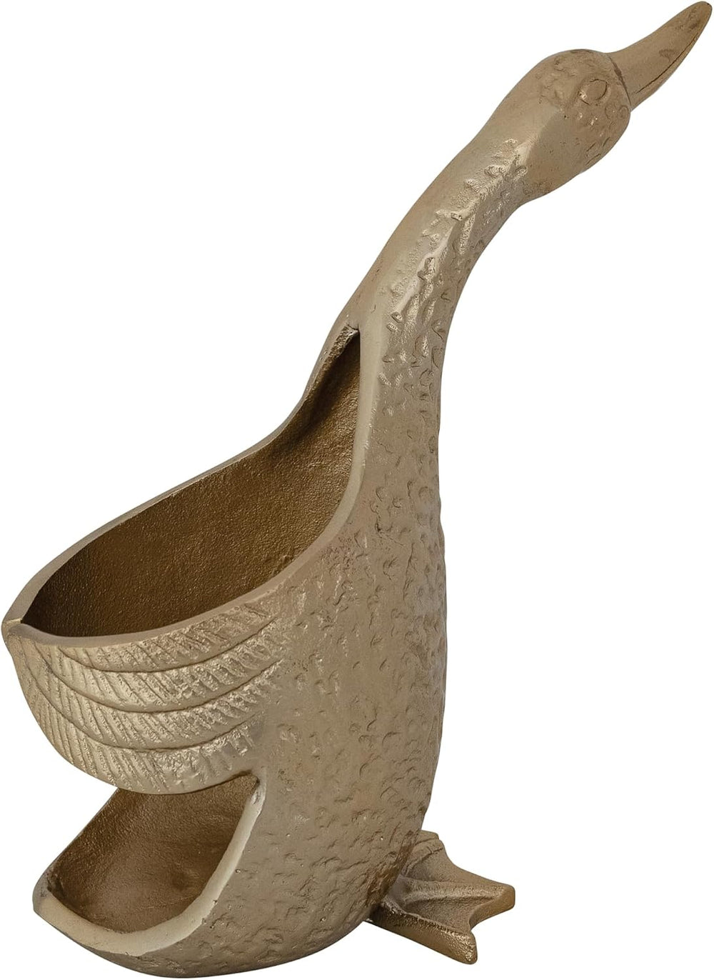 Creative Co-Op Cast Aluminum Duck-Shaped Bottle Holder, Gold Finish