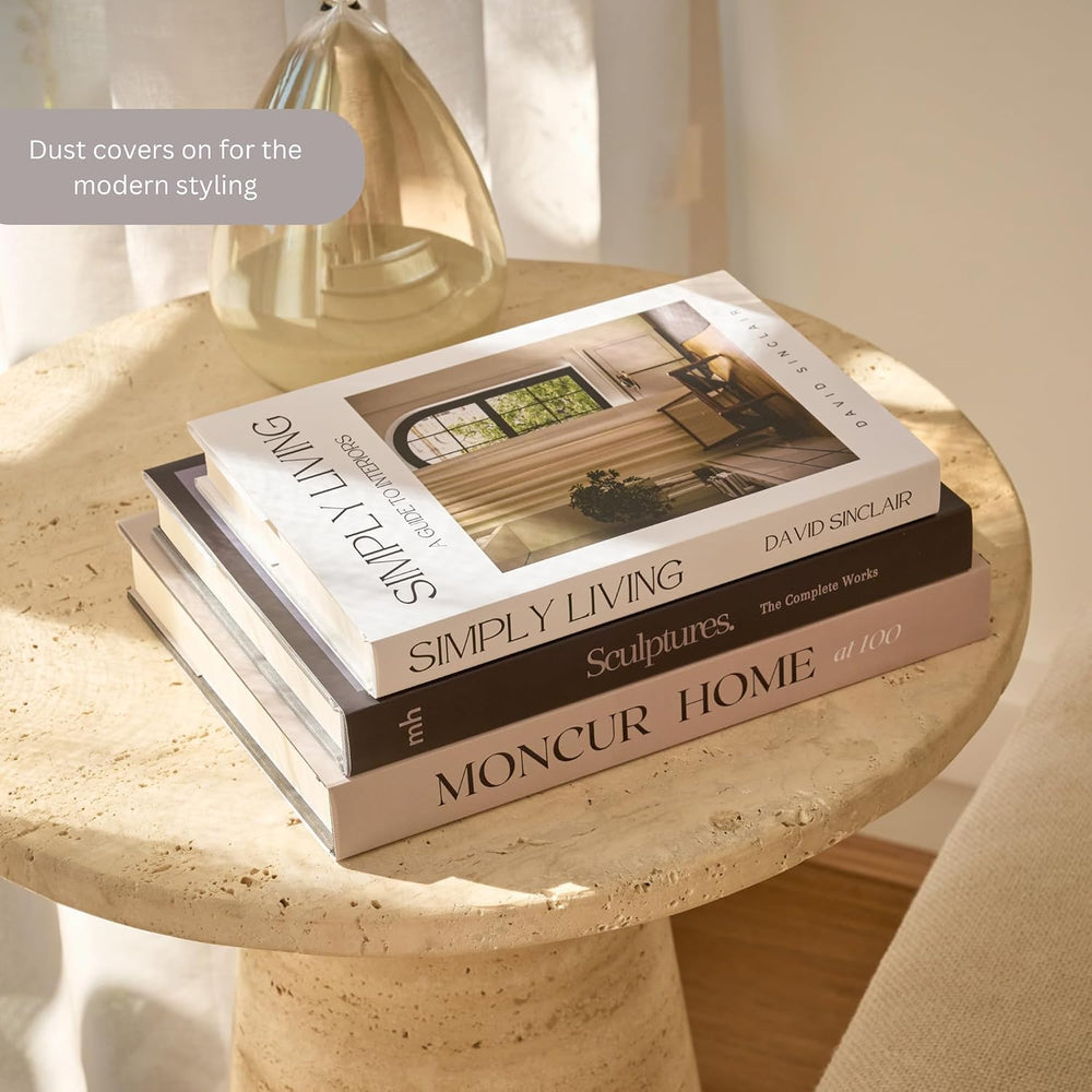 Decorative Coffee Table Books, Set of 3, Real Pages, Mid Century Modern