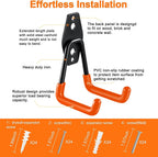 12 Pack Garage Hooks Heavy Duty Utility Steel with Anti-Slip Coating Wall Mount Storage Organizer for Hanging Power and Garden Tools, Ladders, Hose, Bikes, Ropes, Bulk Items, and More