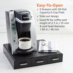 Amazon Basics Coffee Pod Storage Drawer for K-Cup Pods, 36 Pod Capacity, Black