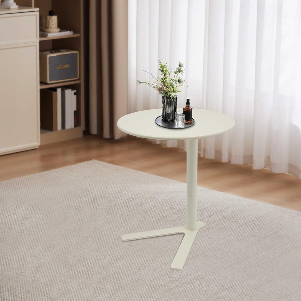 Metal Round Side Table, Modern C Shaped Couch End Table Small Metal Coffee Ta...