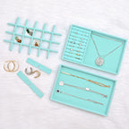 ProCase Stackable Jewelry Organizer Trays for Drawers, Jewelry Drawer Inserts Container Display Case Storage for Earring Necklace Rings Bracelet with Removable Dividers -Blue, 4 Layers