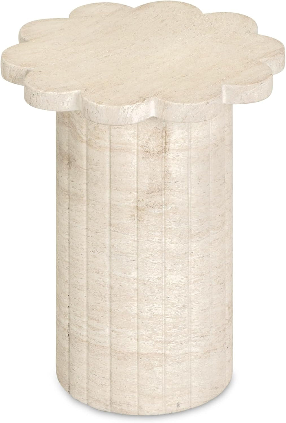 Tov Furniture Blossom Faux Travertine Indoor/Outdoor Concrete Side Table