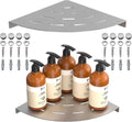 2 Pack Corner Shower Shelves Load Capacity 40 lbs 304 Stainless Steel Shower Corner Shelf Will not Rust 8in Shower Shelf for Inside Shower Brushed Nickel Drilling Installation