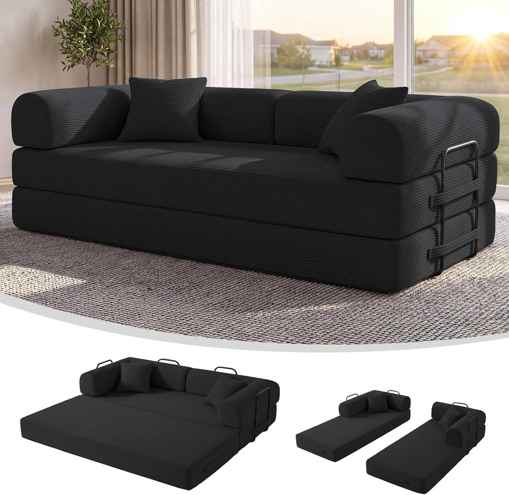 79" Sofa Bed,Convertible Futon Sofa Bed, Couch for Living Room | 6-In-1 ...