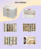 BOOVO Jewelry Boxes for Women, 5 Layer Jewelry Organizer with Necklace Hanger and Drawers, Large Jewelry Box for Earrings, Necklace and Bracelet Storage Gifts for Women and Girls (White, 5 Layer)