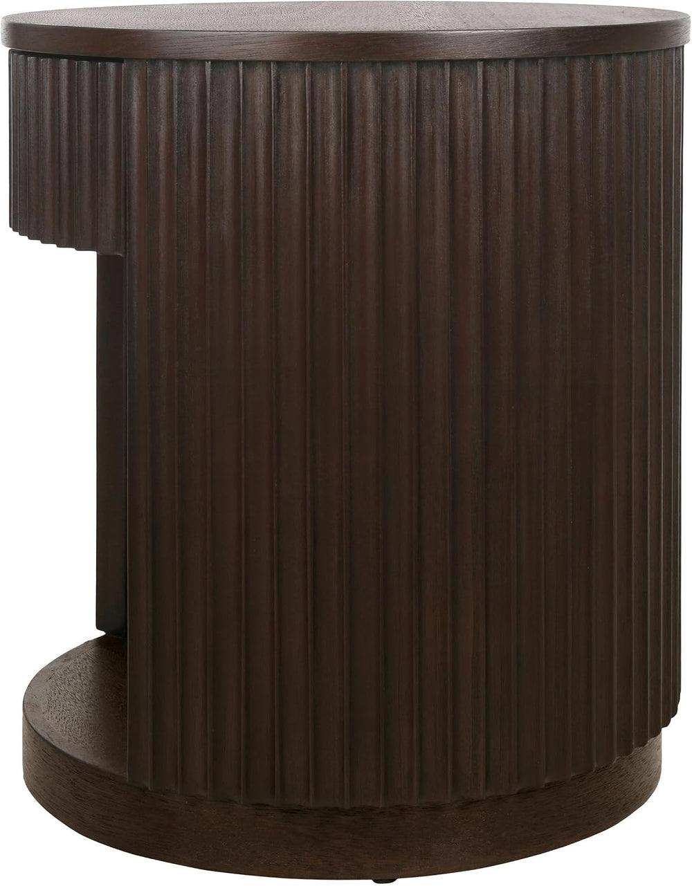 NPD Furniture Truro 19-Inch Round Accent Table with Storage Shelf, 2-Tier Sid...