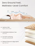 ZonLi Japanese Floor Futon Mattress Full Size 54"x 80",100% Cotton Cover 4'' Thicken Tatami Mattress,Foldable Sleeping Pad,Portable Dormitory Tatami Mat,Roll Up Floor Lounger Bed for Adult (Khaki)