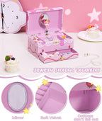 Homde Musical Jewelry Box for Girls: 2-Layer Spinning Fairy Organizer | Storage for Ring Necklace - Birthday Christmas Gift for Girls Ages 3 to 12 - Spinning Fairy Plays Melody When Lid Opens