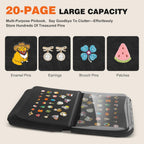 Enamel Pin Display Bag & Pin Trading Book for Collectors - Large Capacity 20 Page Pin Board Case with Removable Pages for Travel & Trading