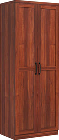 63" Kitchen Pantry, Freestanding Storage Cabinet with 5-Tier Shelving and 2 Adjustable Shelves, 2-Door, Tan, Easy to Maintain, for Dining Room