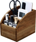 OKSQW Rustic Vintage Wooden Desk Organizer Farmhouse Wood Remote Control Caddy, 3 Slot Tabletop Desktop Office Supply Storage Rack Desktop TV Remote Control Holder Home Decor Office Supplies Storage