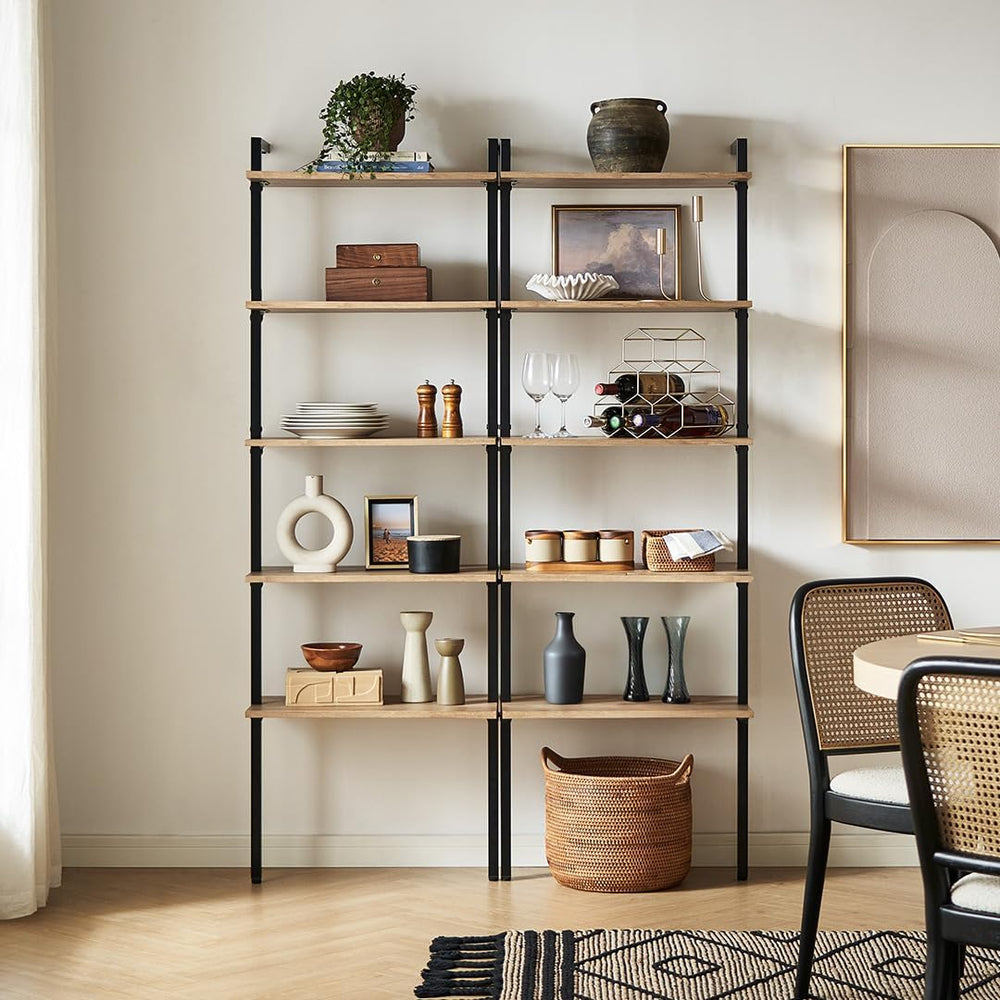mopio Norwin Ladder Book Shelf, Wall-Mount Storage Rack, Wall Bookshelf, Farm...