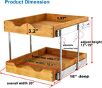 DINDON 2 Tier Pull Out Cabinet Organizer (20" W x 18" D) Double Tier Slide Out Wood Drawer Under Cabinet Storage And Organization…