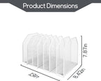 Adjustable Desk File Organizer,Detachable Office Folder Organizer,Compact Vertical Desk File Holder,Wrought Iron Paint,Suitable for Home, School, Office Classrooms (White - 7 grids)