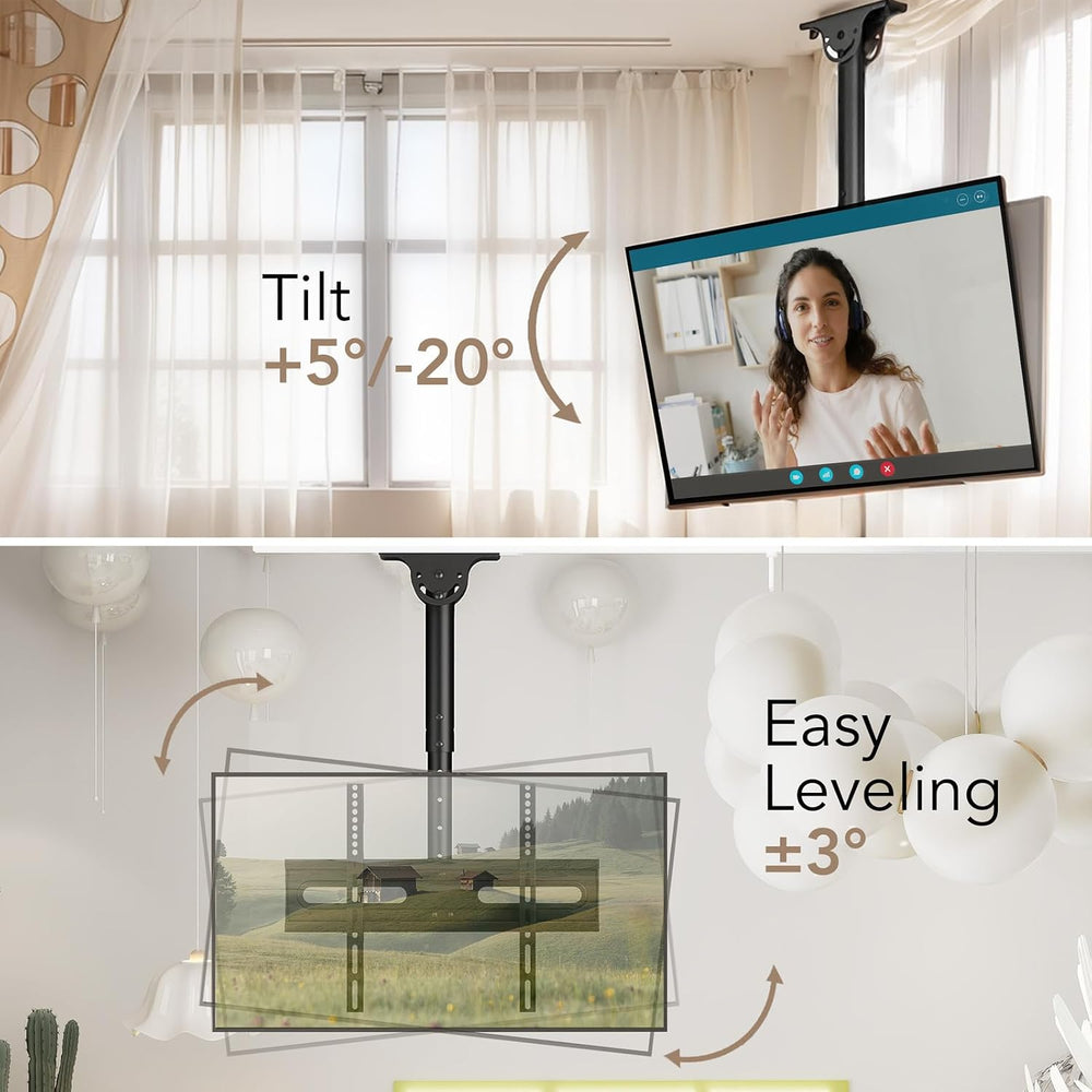 AX WABER Ceiling TV Mount Adjustable Bracket for 26-65 inch LCD LED OLED 4K T...