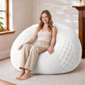HABUTWAY Adults Bean Bag Chair, Teardrop Beanbag with Memory Foam Filled | Bean Bag Sofa With Removable Cover, Cozy Boneless Chair with Handle for Living Room, Bedroom (Checkerboard White 4FT)