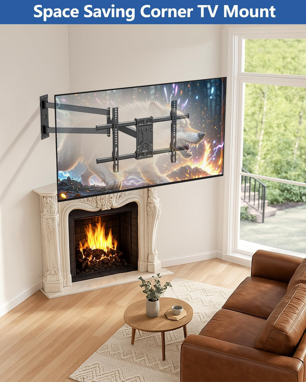 FORGING MOUNT Corner TV Wall Mount Long Arm TV Mount for 32-75 inch TVs | Sin...