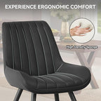 Modern Dining Chairs Set of 8,Upholstered Dining Room Chairs with Thick Cushions,Fabric Comfy Dining Chairs with Metal Legs for Dining Room Black