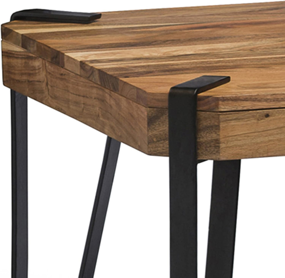 Ryegate 42-Inch Coffee Table – Solid Acacia Wood Live Edge Top with Lower She...