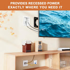 in Wall Cable Management Kit with Recessed Tv Outlet Box-Two-Hole Socket, 9ft Cord,Tv Cable Hider Wall Kit Hider Box Fits All Plugs, Easy, Safe Cable Management