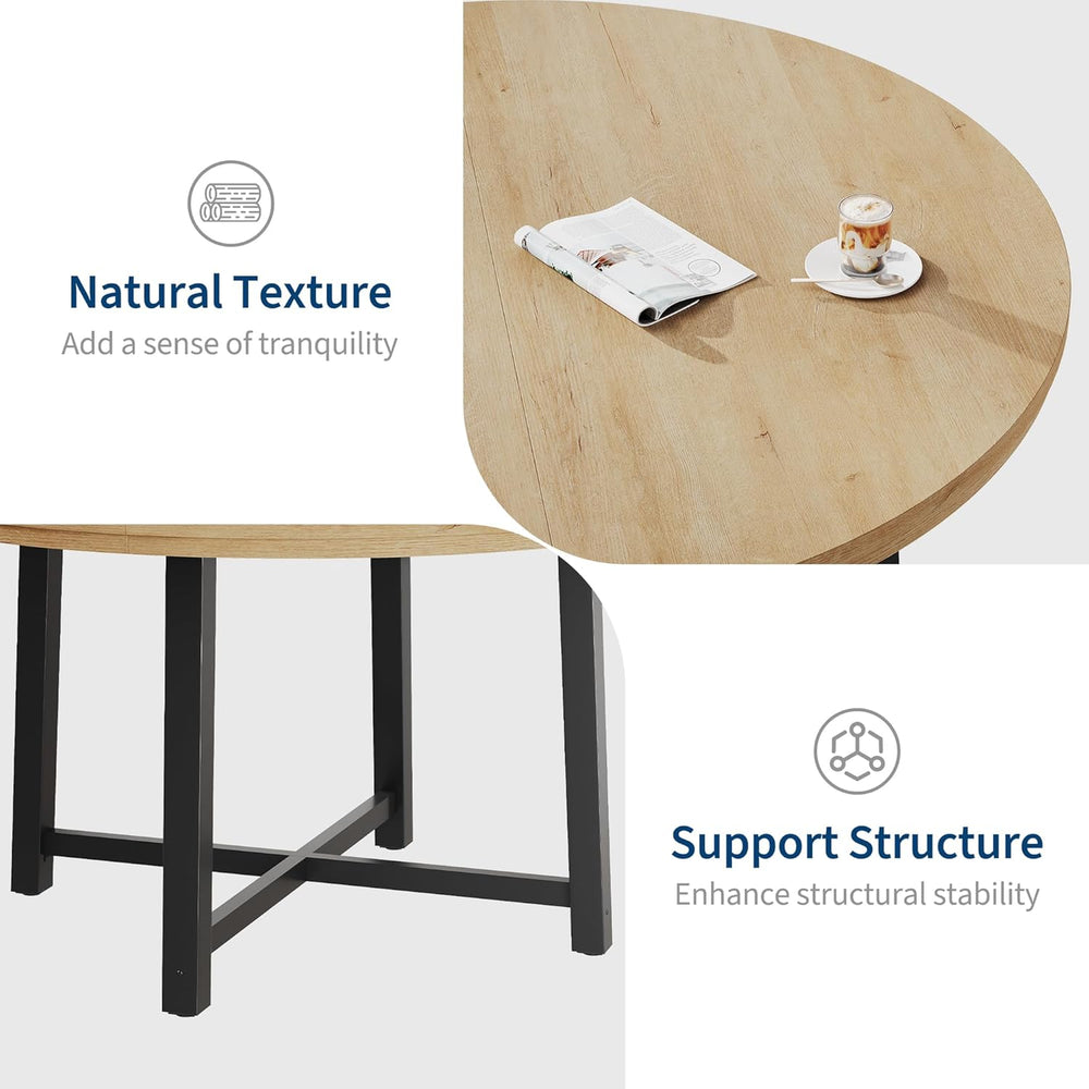 IDEALHOUSE 47" Round Dining Table for 4, Kitchen Dining Room Table with ...