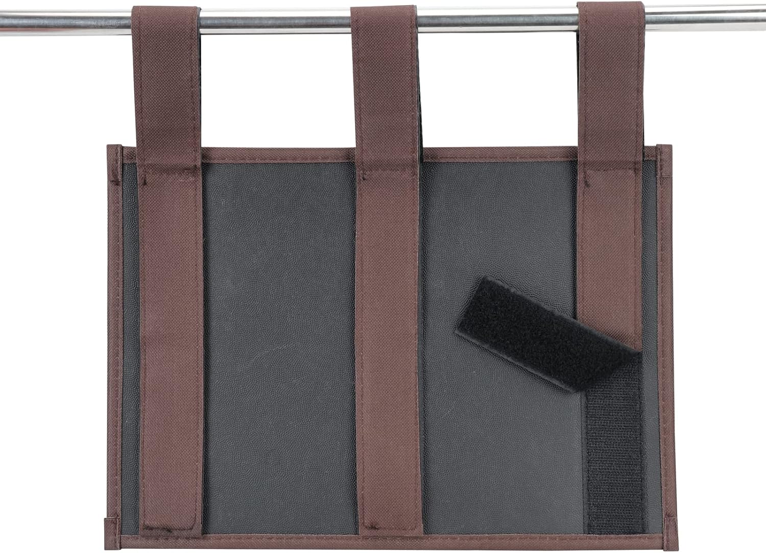 Hanging Bedside Caddy, Bedside Storage Organizer for Magazine, Phone, Remote control (4 Pockets-Coffee)