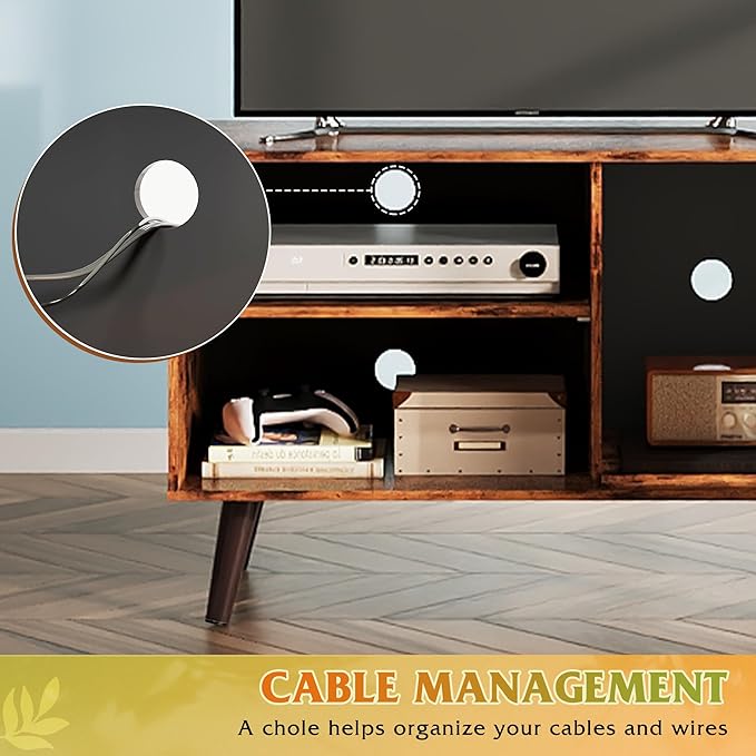 WLIVE TV Stand for 40 Inch TVs, Small Entertainment Center with Storage Cabin...