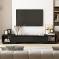 Expandable TV Stand Media Console Table, Modern Entertainment Center with Three Drawers and Two Open Shelves for Living Room Bedroom, Black (65.4-106.3”W x 15.7”D x 15.4”H)