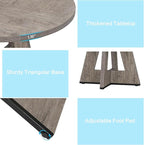 47" Round Dining Table for 4-6, Modern Dinner Table Farmhouse Round Small Kitchen Tables with Wooden Cross Base for Dining Room, Kitchen, Living Room, Gray