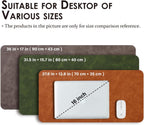 Distressed Leather Desk Mat - Non-Slip PU Desk Pad for Office and Home - Desk Organization and Accessories - Ideal for Large Mouse Pad and Desk Mats on Top of Desks(Charcoal Black,27.6"x 13.8")
