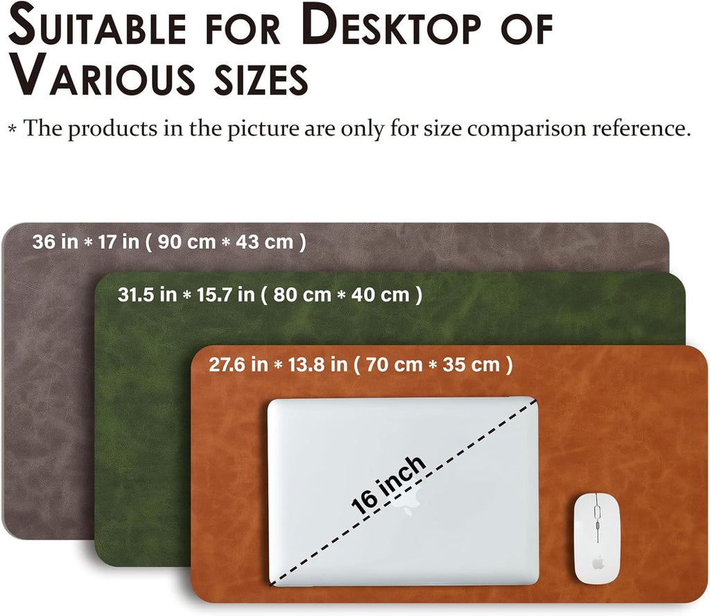 Distressed Leather Desk Mat - Non-Slip PU Desk Pad for Office and Home - Desk Organization and Accessories - Ideal for Large Mouse Pad and Desk Mats on Top of Desks(Slate Gray,31.5"x 15.7")