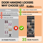 35 Compartment Over The Door Storage - Breathable Mesh Hanging Organizer with Large Pockets, Space Saving Design for Men & Women's Footwear, Closet, Bedroom- Black