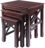Winsome Xola Nesting Tables, Cappuccino | Small Square Coffee or End Table Set for Bedroom, Living Room, Den, Elegant Furniture for Any Home Decor