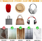 Headphone Wall Hangers Adhesive Gaming Headset Holder Hooks for Wall Mount Strong Universal Stand Hooks for Most Headphone Controller, Hat, Baseball Caps, Door, Closet(White,24 Pcs)