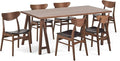 Christopher Knight Home Alva Mid-Century Modern 7 Piece Dining Set with A-Frame Table, Dark Brown and Walnut