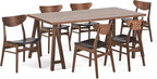 Christopher Knight Home Alva Mid-Century Modern 7 Piece Dining Set with A-Frame Table, Dark Brown and Walnut