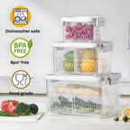 vacane Dishwasher Safe Berry Keeper, Produce Saver, Clear Fruit Containers, BPA-Free Lettuce Keeper, Keep Food Fresh, 3.8 Cup