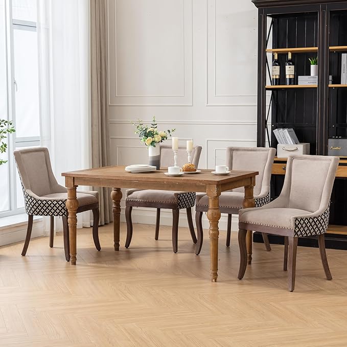 Dining Chairs Set of 2, Kitchen & Dining Room Chairs, Fabric Upholstered ...