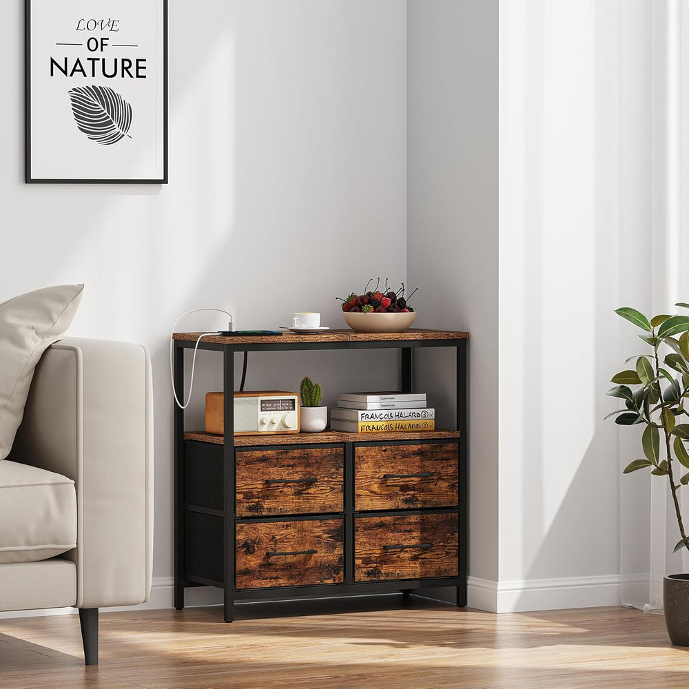TUTOTAK Large Night Stand with Charging Station, Nightstand with USB and Type...