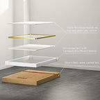 48×36 Glod Bathroom Mirror, Rectangular Bathroom Vanity Mirror for Wall with Rounded Corners & Aluminum Alloy Frame, Tempered-Glass, Modern, Farmhouse, Horizontal/Vertical, Entryway, Bedroom