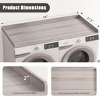 Washer Dryer Countertop, Laundry Countertop with Edge Rails - 27.5" x 54" Melamine Finish for Laundry Room Organization (Oak)