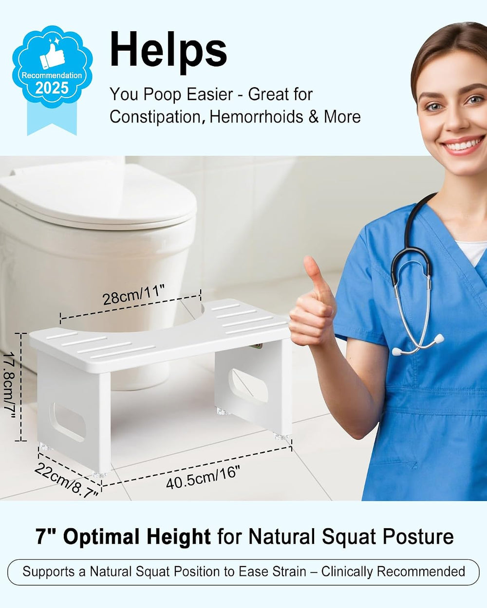 YOSE Squatting Potty for Adults, Foldable Bamboo Toilet Stool Squat Adult, No...