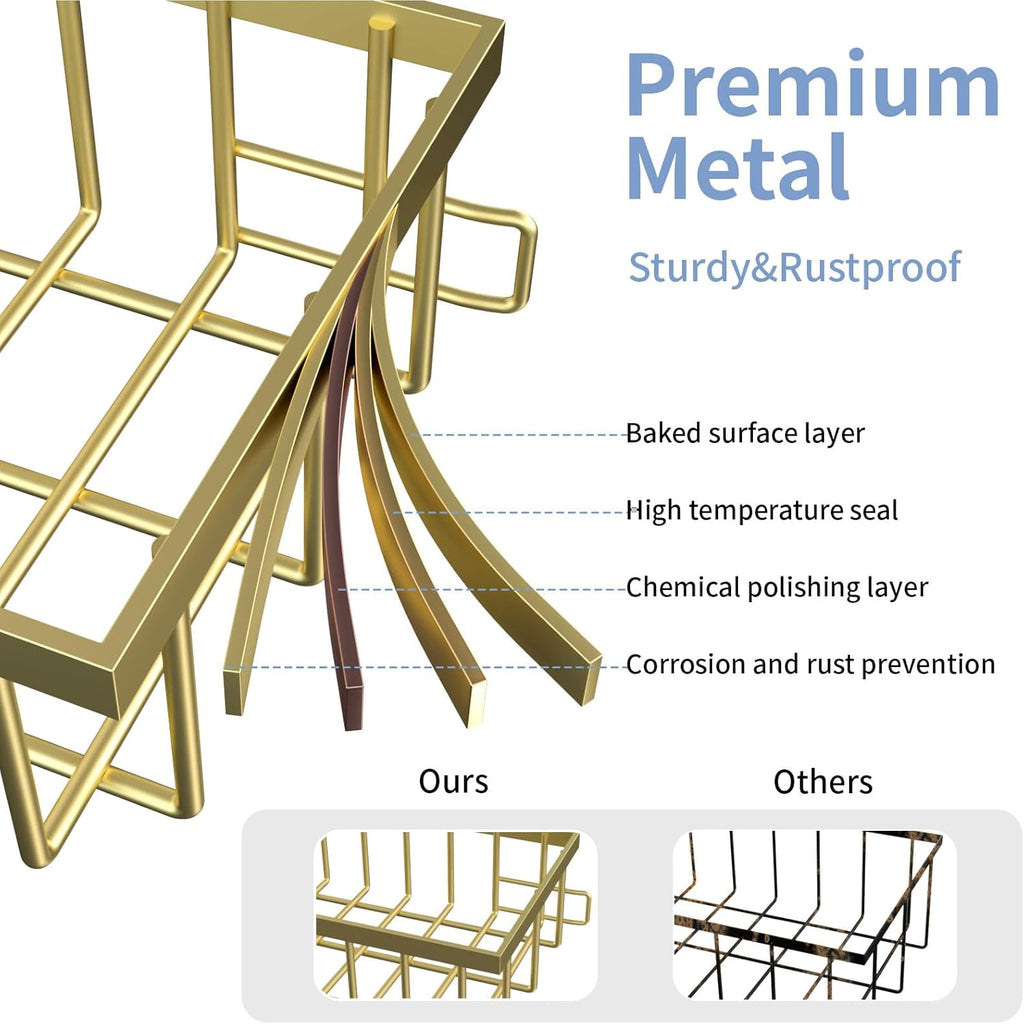 Under Sink Organizer Storage 2-Tier Premium Metal Pull-Out Racks, Height Adjustable, Easy Installation | Kitchen & Bathroom Organizers Pack of 1