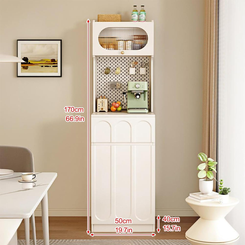 Kitchen Pantry Storage Cabinet with Drawer, Tall Kitchen Storage Hutch Cabine...