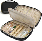 emissary Jewelry Organizer Case Travel Jewelry Storage Bag for Necklace, Earrings, Rings, Bracelet, Jewelry Storage, Earring Storage, Necklace Storage, Pouch Bag Luggage Accessories for Travel (Black)